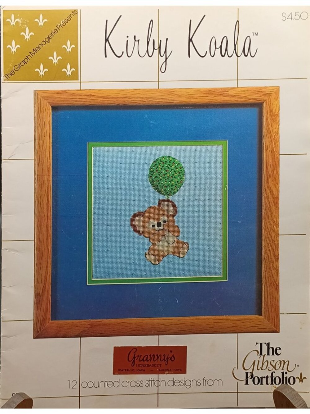 Kirby Koala Vintage Cross Stitch Pattern Book By The Gibson Portfolio - 12 Desig
